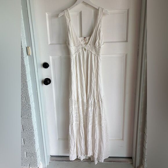 New Free People Hadlee White Maxi Dress - Picture 4 of 8